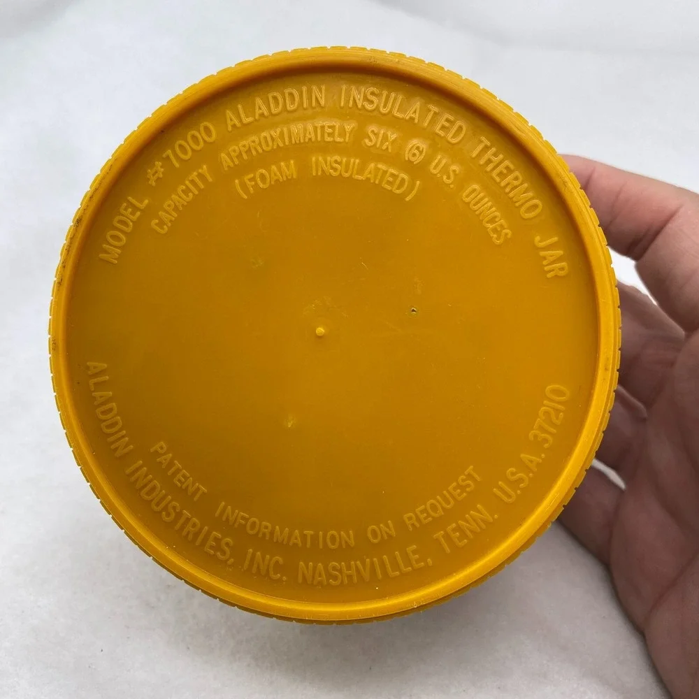 Vintage Aladdin 7000 Thermos Insulated Jar Food Soup Container Yellow 6oz